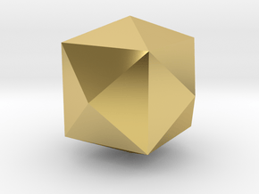 Tetrakis Hexahedron - 10 mm in Polished Brass