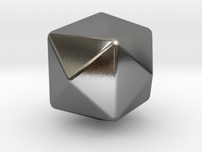 Tetrakis Hexahedron - 10 mm - Rounded V2 in Polished Silver