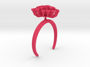 Bracelet with one large flower of the Fennel in Pink Processed Versatile Plastic: Medium