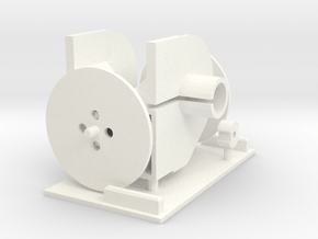 Winch, working (45 x 26.5mm) (basic) in White Processed Versatile Plastic