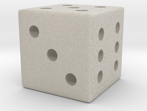 Customizable Loaded/Weighted/Rigged Die/Dice in Natural Sandstone: Small