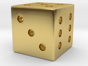 Loaded/Weighted/Rigged Die/Dice in Polished Brass: Small