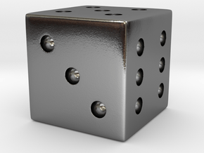 Loaded/Weighted/Rigged Die/Dice in Polished Silver: Small