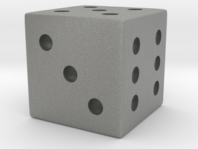 Loaded/Weighted/Rigged Die/Dice in Gray PA12: Small