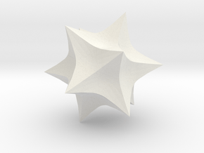 Hyperbolic Icosahedron in White Natural Versatile Plastic