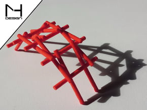 Leonardo Da Vinci's self supporting bridge (Large) in Red Processed Versatile Plastic