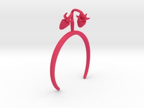 Bracelet with two large Raspberries R in Pink Processed Versatile Plastic: Medium