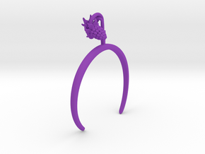 Bracelet with two large Raspberries L in Purple Processed Versatile Plastic: Medium