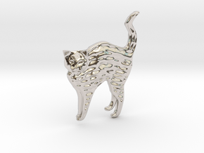 Bonnard's Cat in Rhodium Plated Brass
