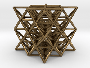 64 Tetrahedron Grid small 1" in Natural Bronze