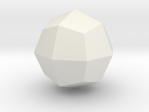 Deltoidal Icositetrahedron - 1 Inch - Rounded V1 in White Natural Versatile Plastic