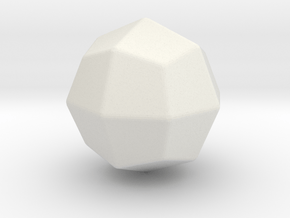 Deltoidal Icositetrahedron - 1 Inch - Rounded V2 in White Natural Versatile Plastic