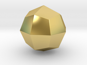 Deltoidal Icositetrahedron - 10 mm - rounded V1 in Polished Brass