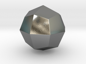 Deltoidal Icositetrahedron - 10 mm - rounded V1 in Polished Silver