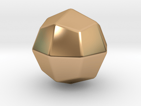 Deltoidal Icositetrahedron - 10 mm - rounded V2 in Polished Bronze