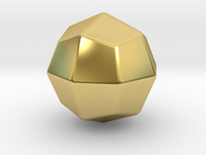 Deltoidal Icositetrahedron - 10 mm - rounded V2 in Polished Brass