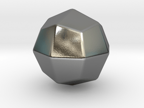 Deltoidal Icositetrahedron - 10 mm - rounded V2 in Polished Silver