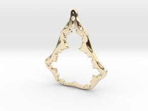 Fractal Mandelbrot set (pendant) in 14k Gold Plated Brass: Large
