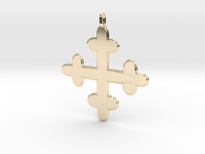 croix des templiers - Templar cross in 14k Gold Plated Brass