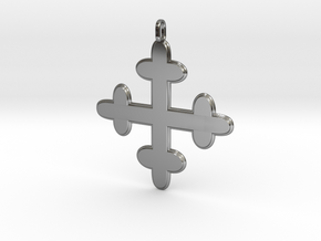 croix des templiers - Templar cross in Fine Detail Polished Silver