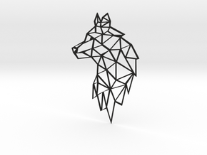 Geometric Wolf in Black Natural Versatile Plastic