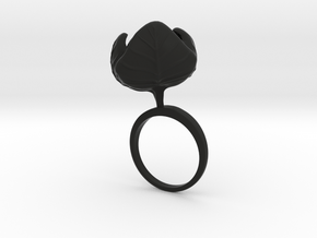 Ring with large Cauliflower in Black Natural Versatile Plastic: 7.75 / 55.875