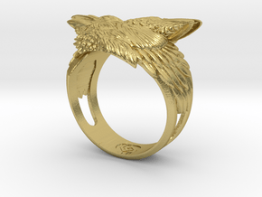 Two Ravens Ring in Natural Brass: 5.5 / 50.25