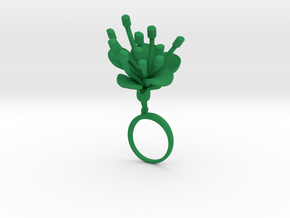 Ring with one large flower of the Cherry in Green Processed Versatile Plastic: 7.25 / 54.625