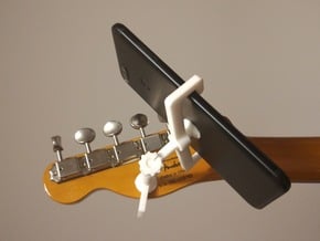 Guitar Phone Holder in White Natural Versatile Plastic