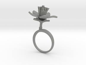 Ring with one large flower of the Choisya in Gray PA12: 8 / 56.75