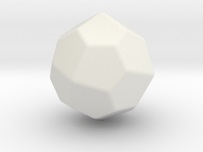Pentagonal Icositetrahedron (dextro) -1In-Round V1 in White Natural Versatile Plastic