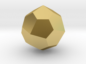 Pentagonal Icositetrahedron (dextro) - 10 mm in Polished Brass