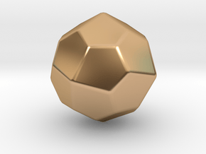 Pentagonal Icositetrahedron (dextro)-10mm-RoundV2 in Polished Bronze