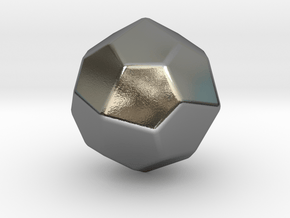 Pentagonal Icositetrahedron (dextro)-10mm-RoundV2 in Polished Silver