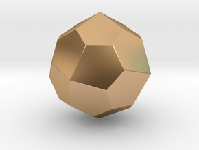 Pentagonal Icositetrahedron (dextro)-10mm-RoundV1 in Polished Bronze