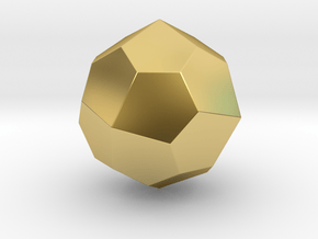 Pentagonal Icositetrahedron (dextro)-10mm-RoundV1 in Polished Brass