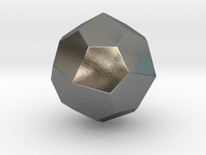 Pentagonal Icositetrahedron (dextro)-10mm-RoundV1 in Polished Silver