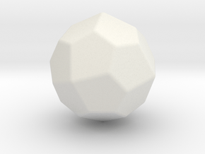 Pentagonal Icositetrahedron (Laevo) - 1In-RoundV1 in White Natural Versatile Plastic