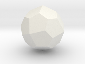 Pentagonal Icositetrahedron (Laevo) - 1In-RoundV2 in White Natural Versatile Plastic