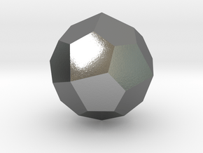 Pentagonal Icositetrahedron (Laevo) - 10mm in Polished Silver
