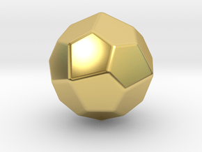 Pentagonal Icositetrahedron (Laevo) - 10mm-RoundV2 in Polished Brass