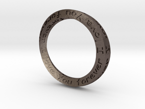 Forever Love 18mm ring in Polished Bronzed Silver Steel