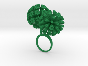 Ring with two large flowers of the Garlic R in Green Processed Versatile Plastic: 7.25 / 54.625