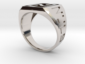 Nuls Ring in Rhodium Plated Brass: 8 / 56.75