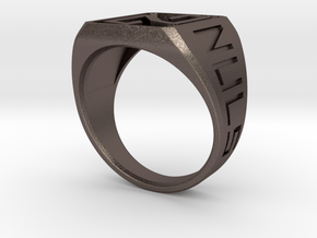 Nuls Ring in Polished Bronzed-Silver Steel: 9.75 / 60.875