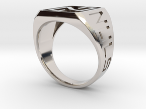 Nuls Ring in Rhodium Plated Brass: 9.75 / 60.875
