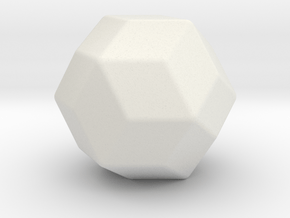 Rhombic Triacontahedron - 1 Inch - Round V2 in White Natural Versatile Plastic