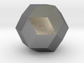 Rhombic Triacontahedron - 10mm in Polished Silver