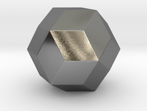 Rhombic Triacontahedron - 10mm - Round V1 in Polished Silver