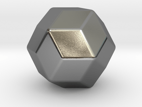 Rhombic Triacontahedron - 10mm - Round V2 in Polished Silver